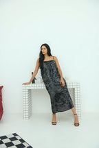 Shadow of Sequin Shimmer Black Maxi Dress