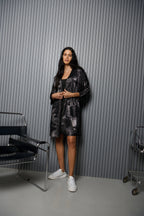 Shadow of Sequin Shimmer Black Short Kimono