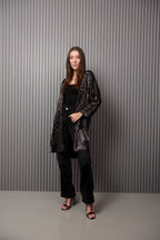 Shadow of Sequin Shimmer Black Short Kimono
