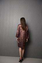 Shadow of Sequin Shimmer French Beige Short Kaftan Dress
