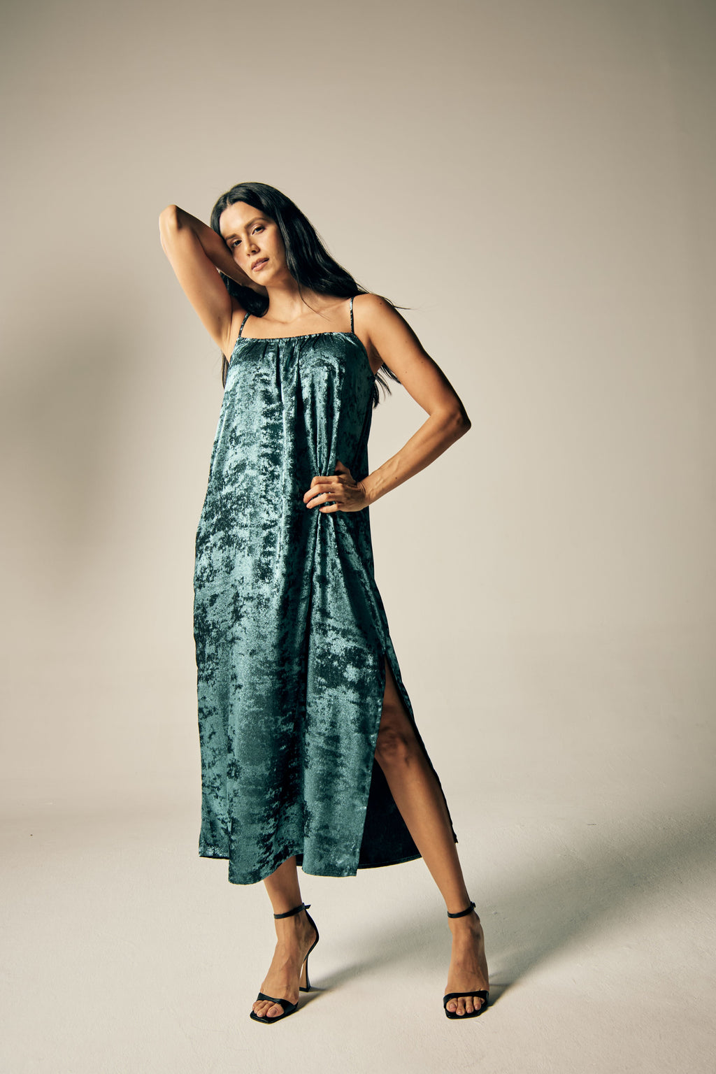 Shadow of Sequin Shimmer Blue Maxi Dress