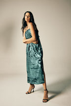 Shadow of Sequin Shimmer Blue Maxi Dress