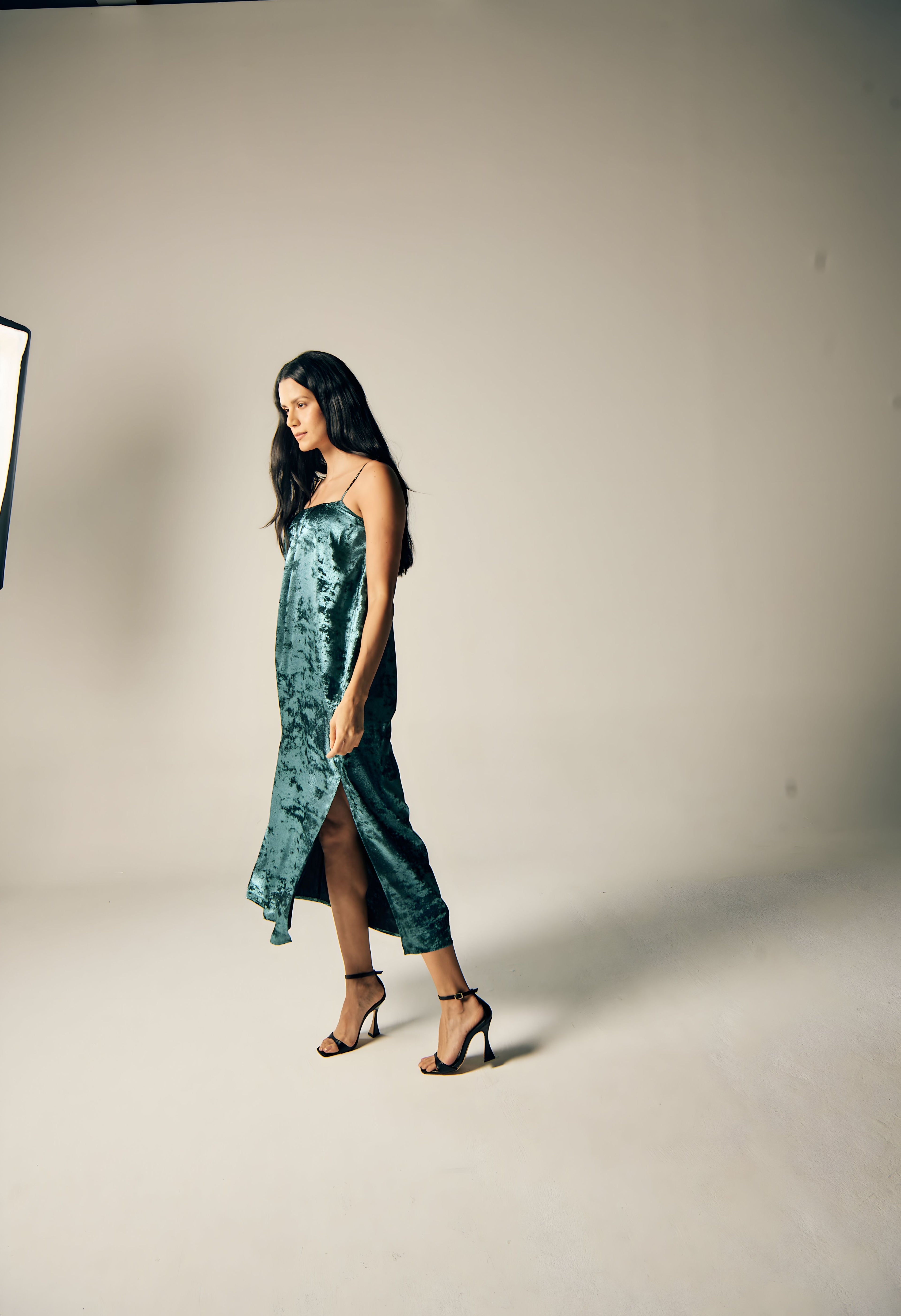 Shadow of Sequin Shimmer Blue Maxi Dress