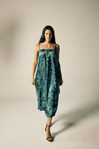 Shadow of Sequin Shimmer Blue Maxi Dress