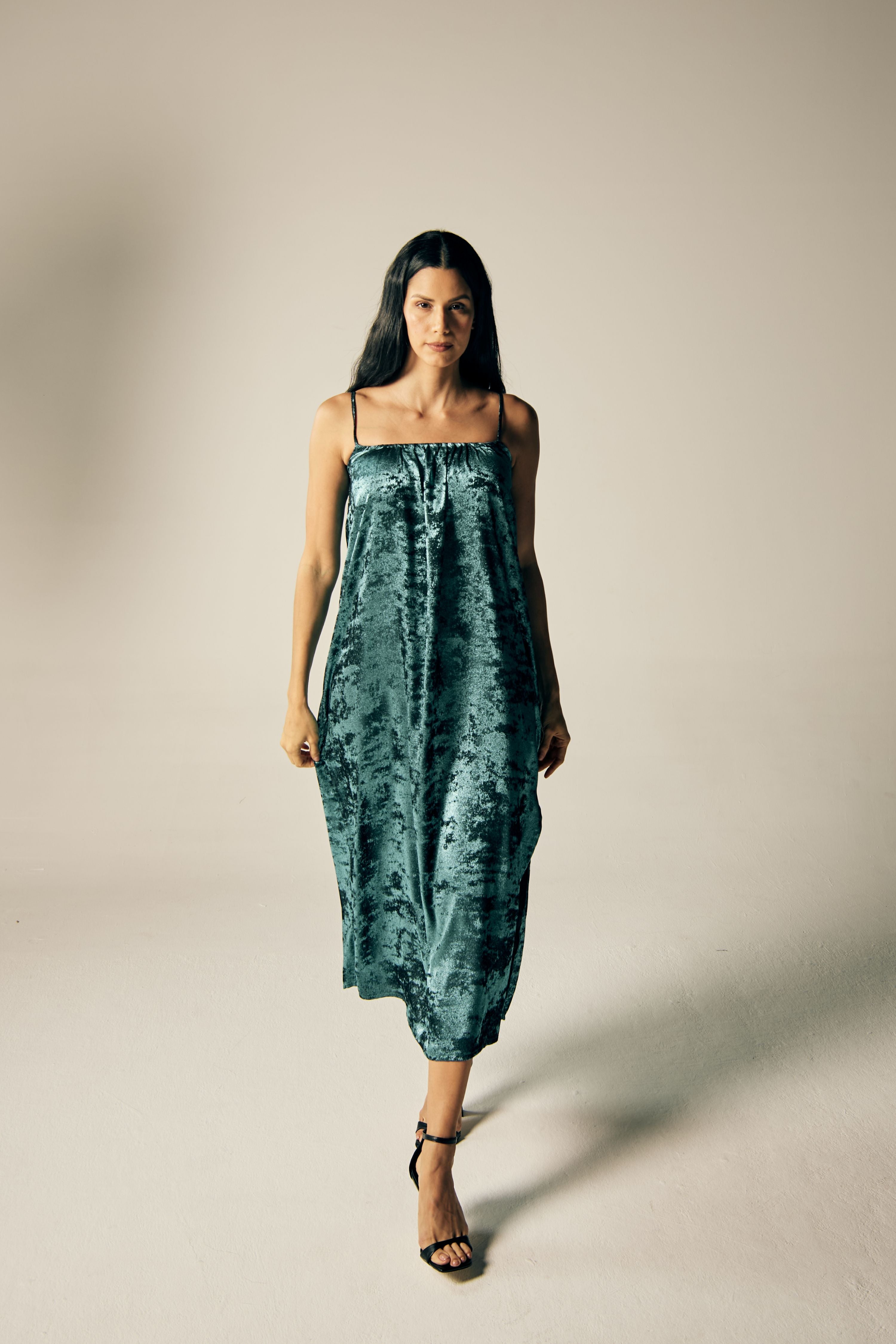 Shadow of Sequin Shimmer Blue Maxi Dress