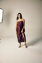 Shadow of Sequin Shimmer Magenta Purple Maxi Dress