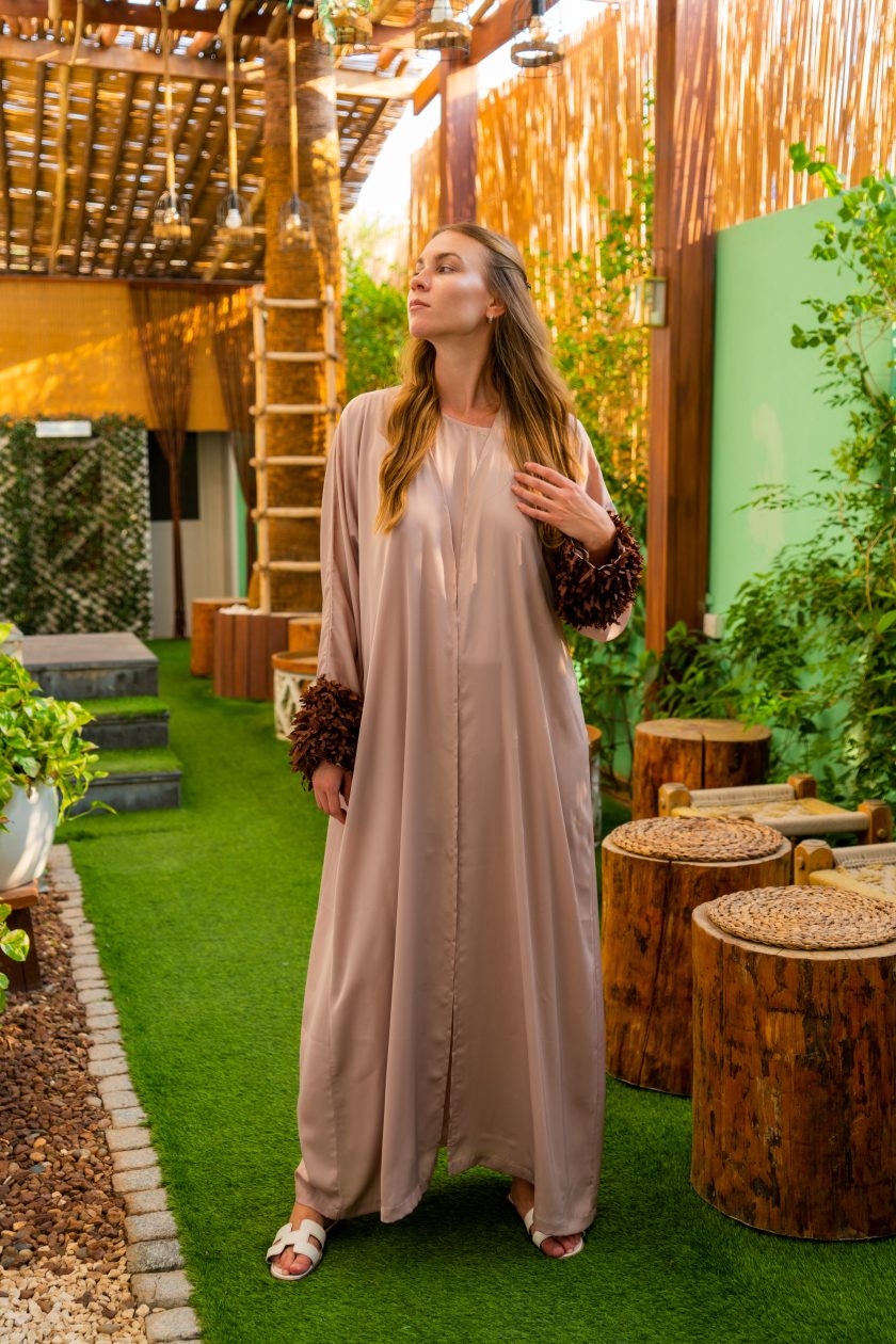 Sleek Signature Long Kimono With Inner Dress-1