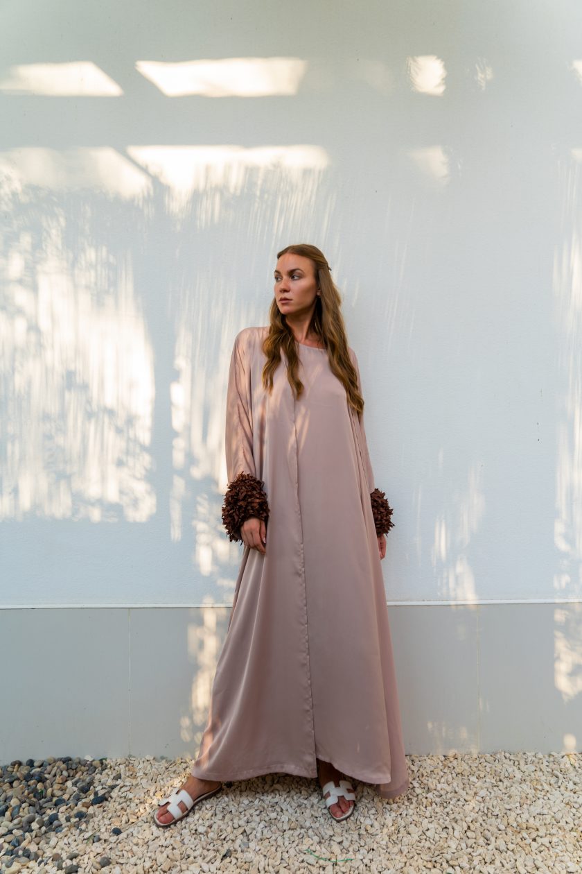 Sleek Signature Long Kimono With Inner Dress - Image 2