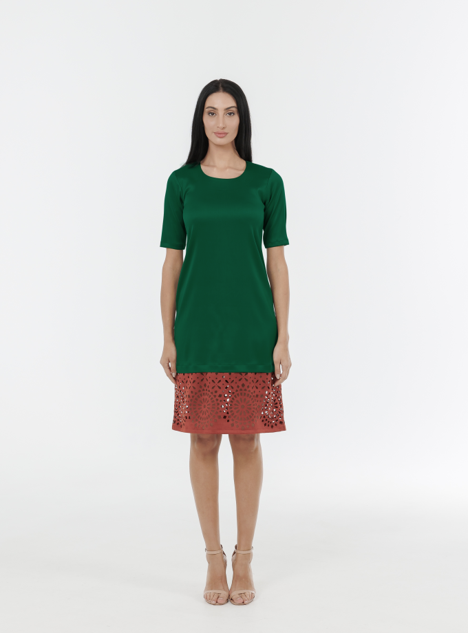 Mirage Midi Dress With Laser Cut Detail-1
