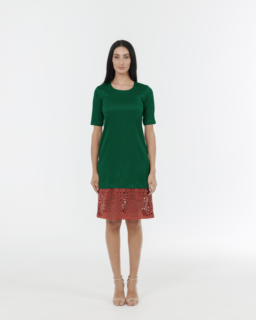 Mirage Midi Dress With Laser Cut Detail-1