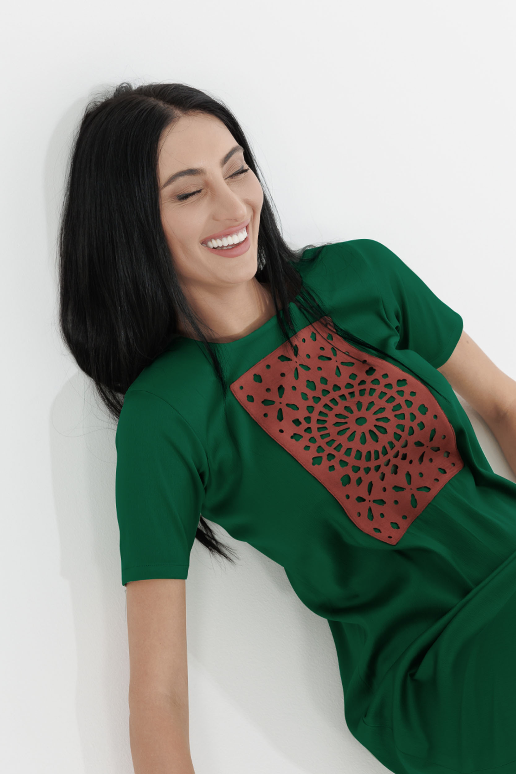 Mirage Mini Dress With Laser Cut Detail-3