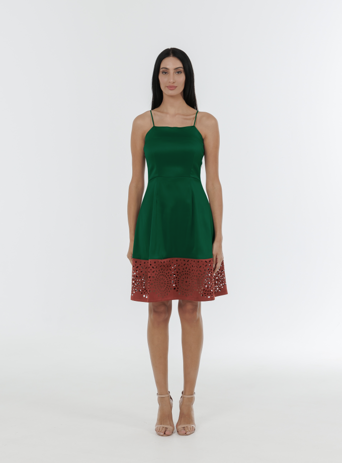 Mirgage Spaghetti Strap Midi Dress With Laser Cut Detail-1