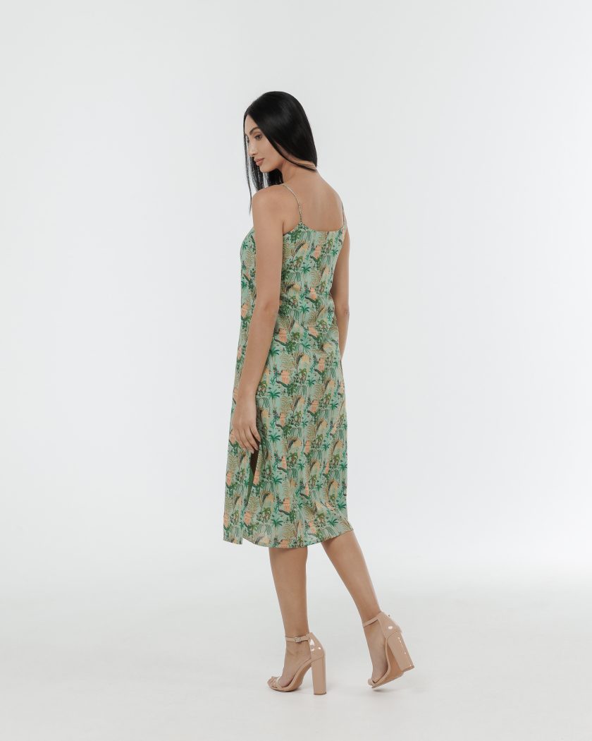 Nature Unwrapped Printed Long Slip Dress With Side Slit - Image 2