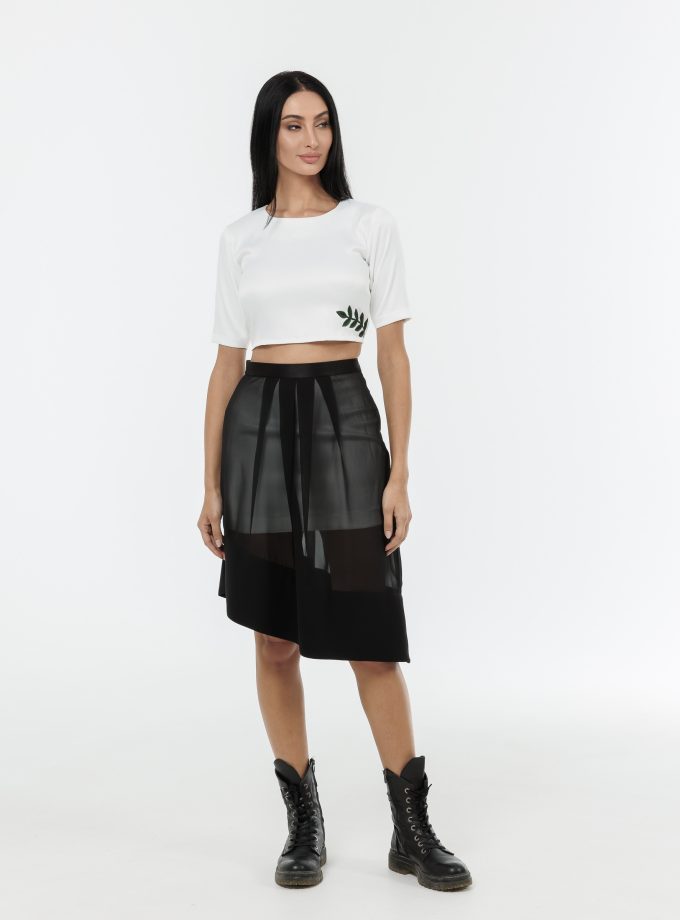 Pristine Chiffon Pleated Asymetric Skirt-1