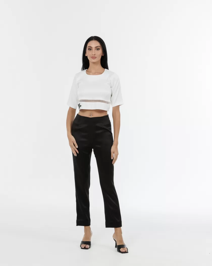 Pristine Crop Top With Embroidery Detail