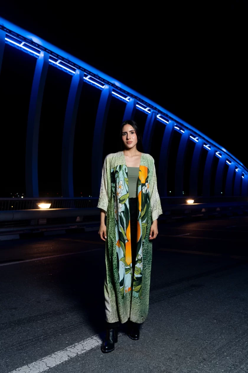 Orange Print Vintage Kimono - Image 3